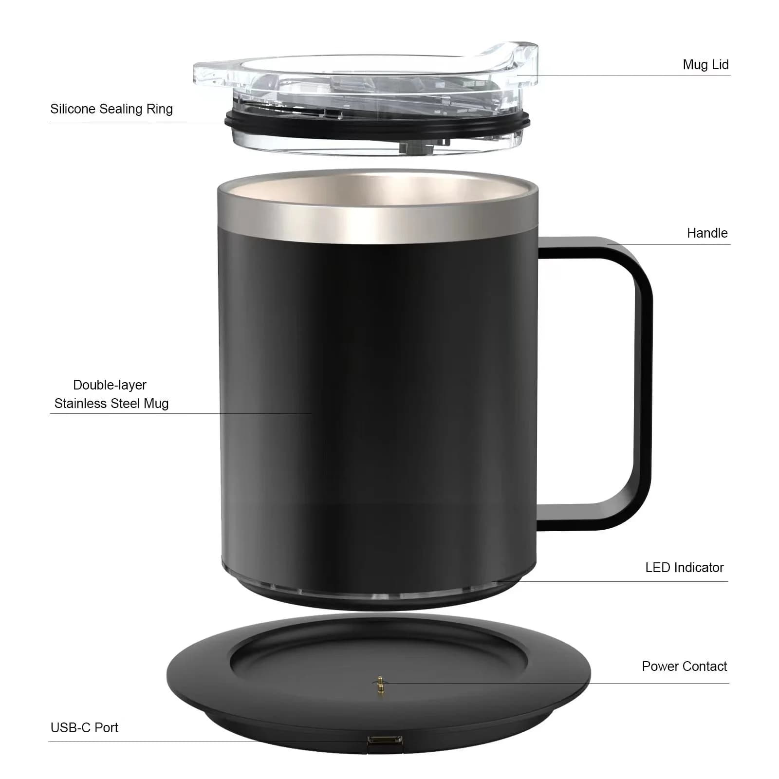 12oz USB Isıtmalı Kahve Kupası